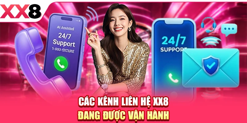 Các kênh liên hệ XX8 đang được vận hành